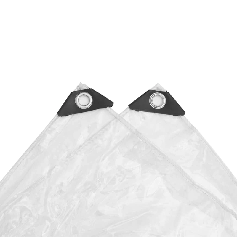 vidaXL Caurspīdīgs brezents ar cilpām 4x6 m PVC