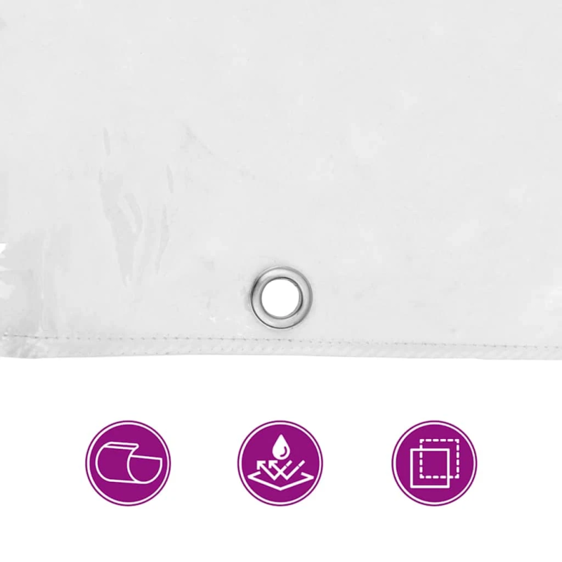 vidaXL Caurspīdīgs brezents ar cilpām 4x6 m PVC