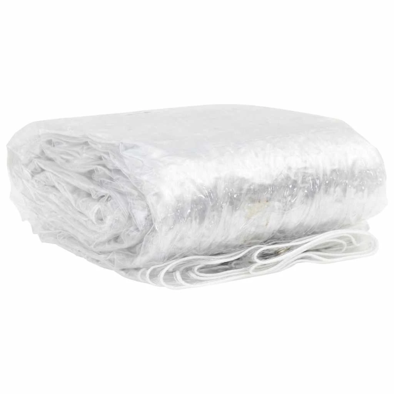 vidaXL Caurspīdīgs brezents ar cilpām 5x12 m PVC