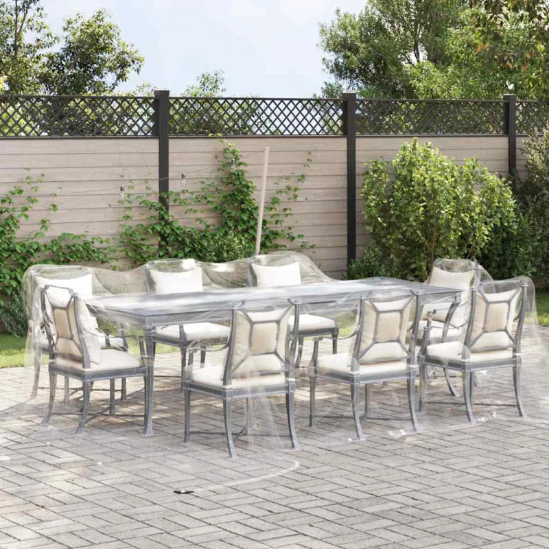 vidaXL Caurspīdīgs brezents ar cilpām 6x6 m PVC