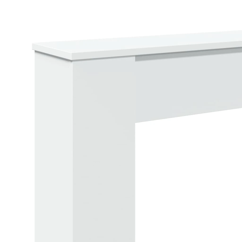 vidaXL kamīna apmale, balta, 100x20x100 cm, konstruēts koks