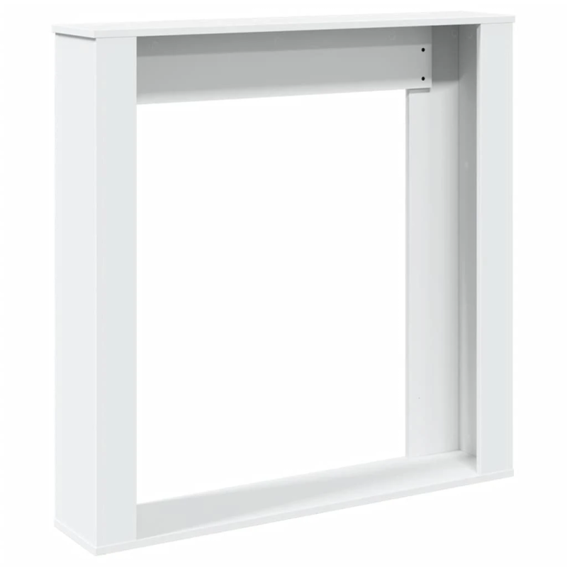 vidaXL kamīna apmale, balta, 100x20x100 cm, konstruēts koks