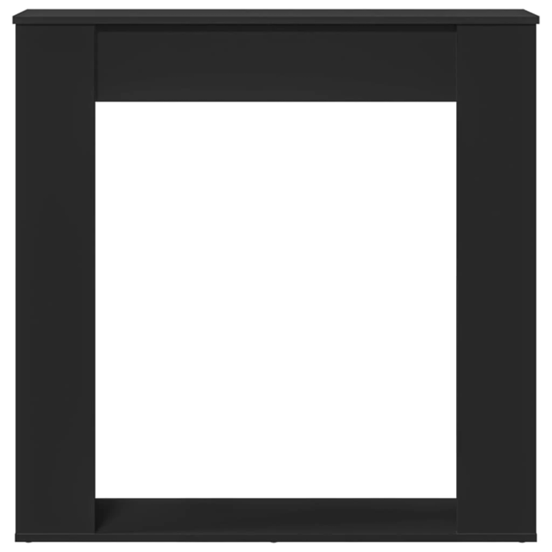 vidaXL kamīna apmale, melna, 100x20x100 cm, konstruēts koks
