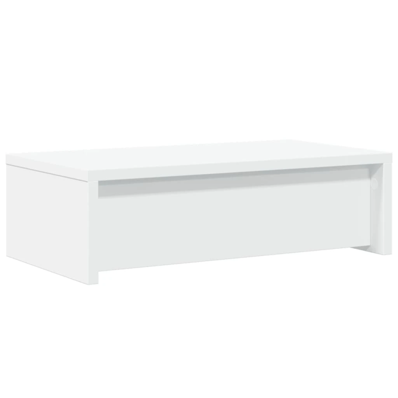 vidaXL monitora statīvs ar atvilktnēm, balts, 50x27x15 cm