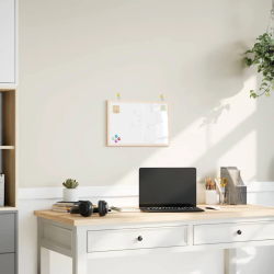 vidaXL Magnētiskā tāfele ar masīvkoka priedes rāmi 40x30 cm