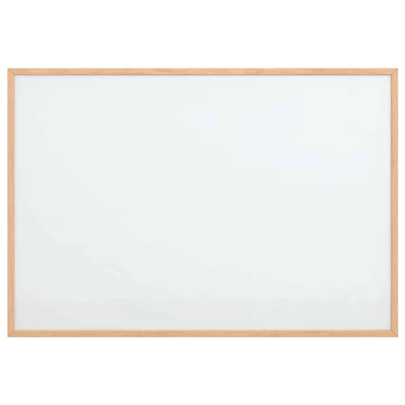 vidaXL magnētiskā baltā tāfele ar masīvkoka rāmi, 80x55 cm