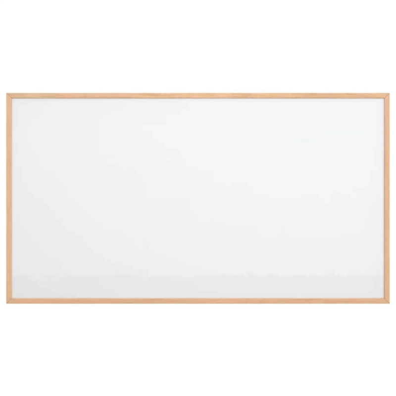 vidaXL magnētiskā baltā tāfele ar masīvkoka rāmi, 100x55 cm
