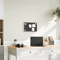 vidaXL tāfele ar masīvkoka priedes rāmi, melns 40x30 cm