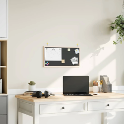 vidaXL tāfele ar masīvkoka rāmi, melna, 60x30 cm