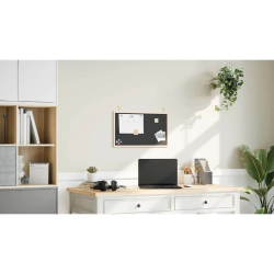 vidaXL tāfele ar masīvkoka rāmi, melna, 60x40 cm