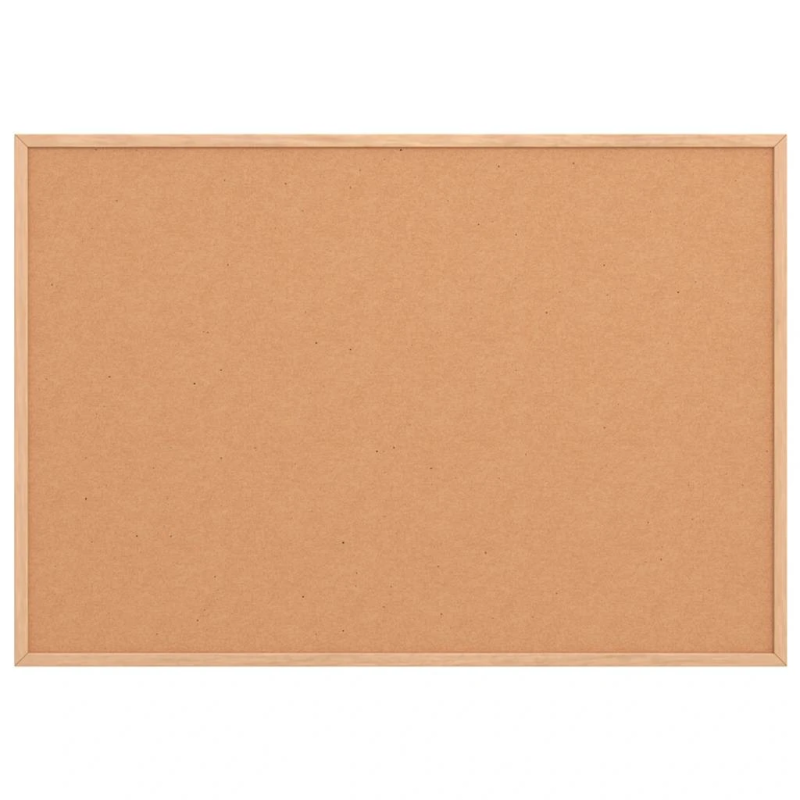 vidaXL korķa dēlis ar masīvkoka rāmi, 80x55 cm