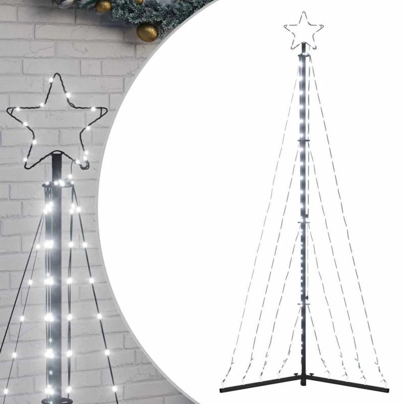vidaXL LED Ziemassvētku eglīte 339 LED Auksti Balts 187 cm