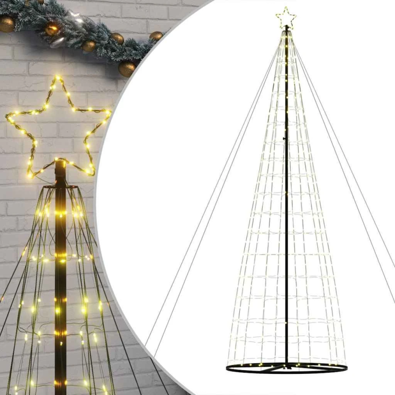 vidaXL LED Ziemassvētku eglīte 1534 LED Silti Balta 500 cm