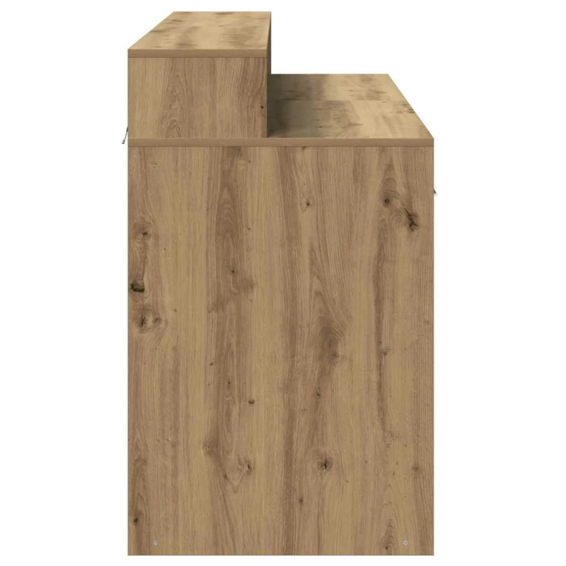 vidaXL rakstāmgalds, LED, koka krāsa, 140x55x91 cm, inženierijas koks