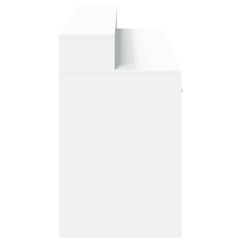 vidaXL rakstāmgalds, LED, balts, 160x55x91 cm, inženierijas koks