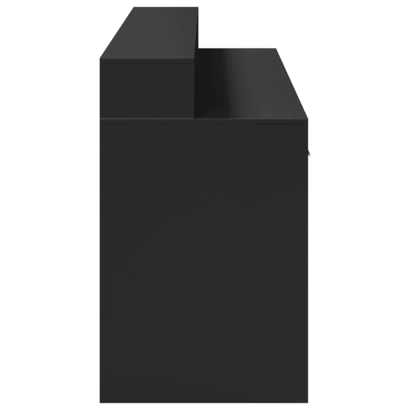 vidaXL rakstāmgalds, LED, melns, 160x55x91 cm, inženierijas koks