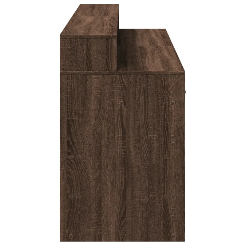 vidaXL rakstāmgalds, LED, brūna ozola, 160x55x91 cm, inženierijas koks