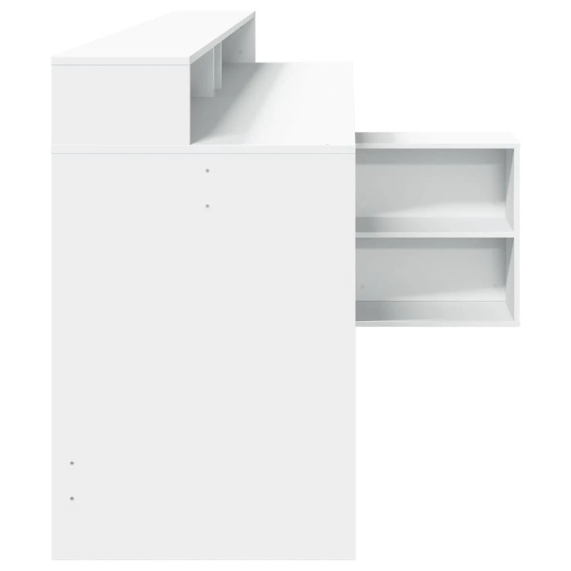 vidaXL rakstāmgalds, LED, balts, 200x104x91 cm, inženierijas koks