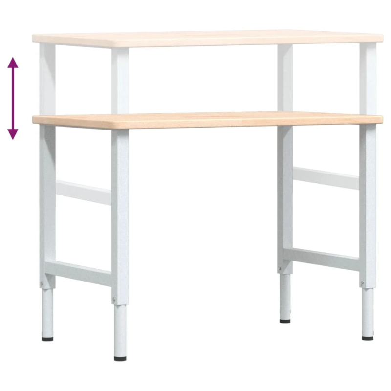 vidaXL darbagalds, 100x60x,71,5-98, cm, ozola masīvkoks, taisnstūra