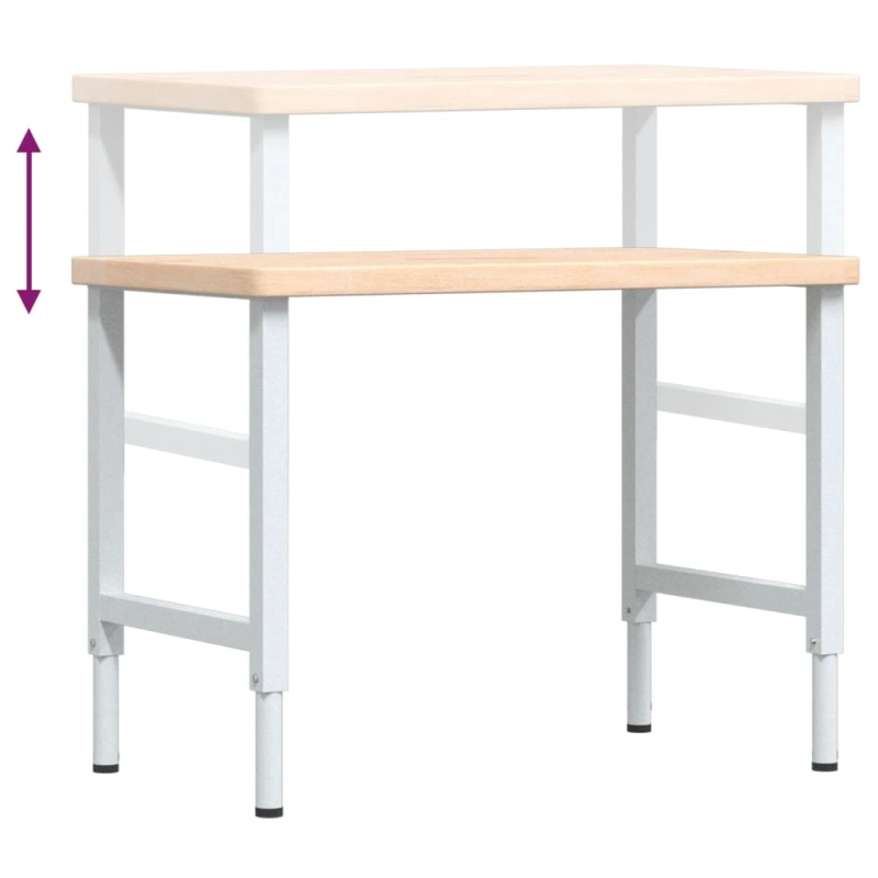 vidaXL darbagalds, 100x60x,73-99,5, cm, ozola masīvkoks, taisnstūra