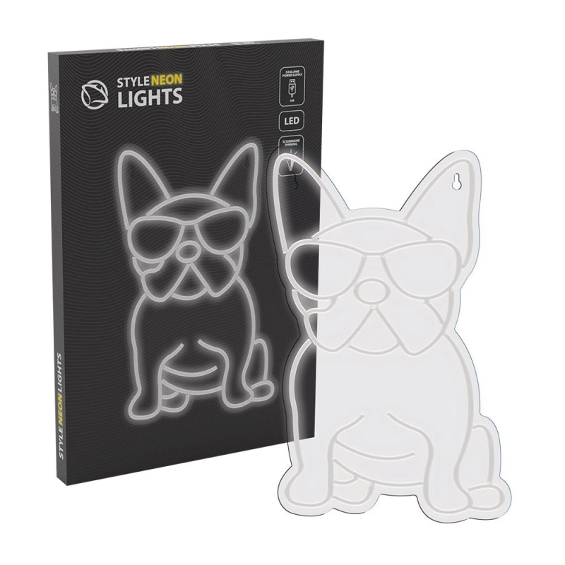 Manta SNL66WH Style Neon Lights FRENCH BULLDOG White