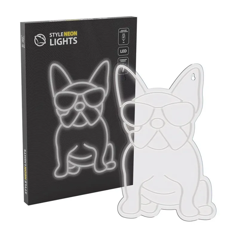 Manta SNL66WH Style Neon Lights FRENCH BULLDOG White