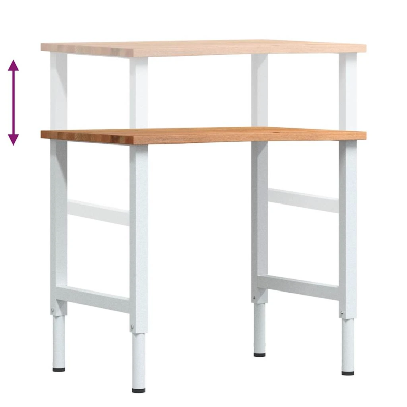 vidaXL darbagalds, brūns, 80x60x,71,5-98, cm, ozola masīvkoks