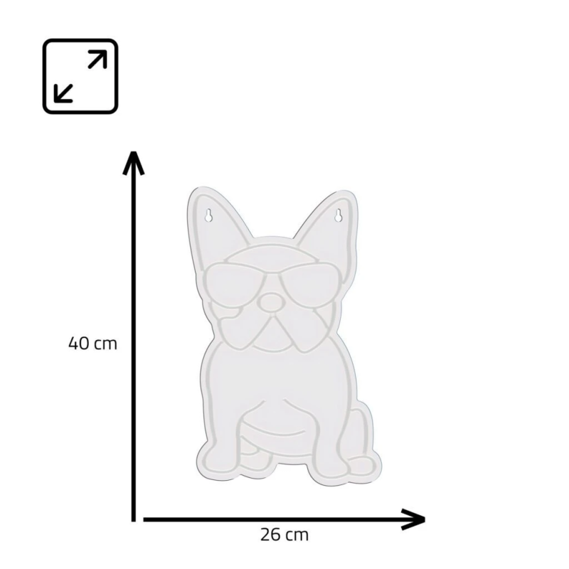 Manta SNL66WH Style Neon Lights FRENCH BULLDOG White