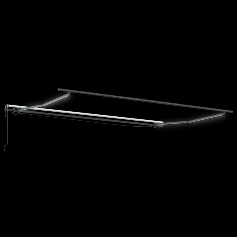 vidaXL automātiski izvelkama markīze, LED, pelēka un balta, 400x300 cm