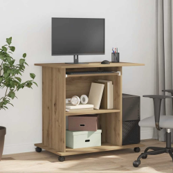 vidaXL datorgalds, ozolkoka amatnieks, 80x50x75 cm, kokskaidu plātne