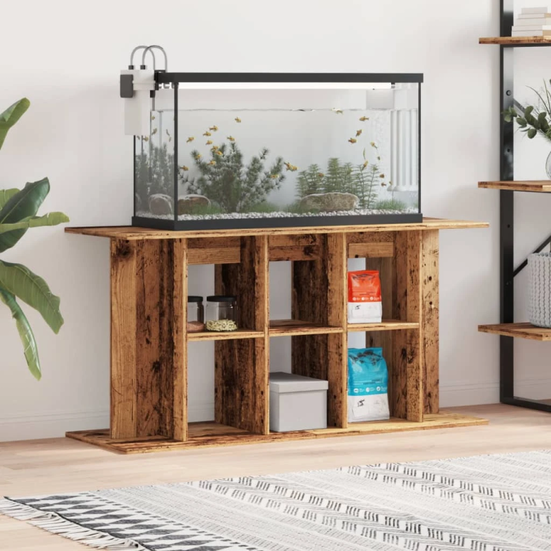 vidaXL akvārija statīvs, veca koka, 120x40x60 cm, inženierijas koks