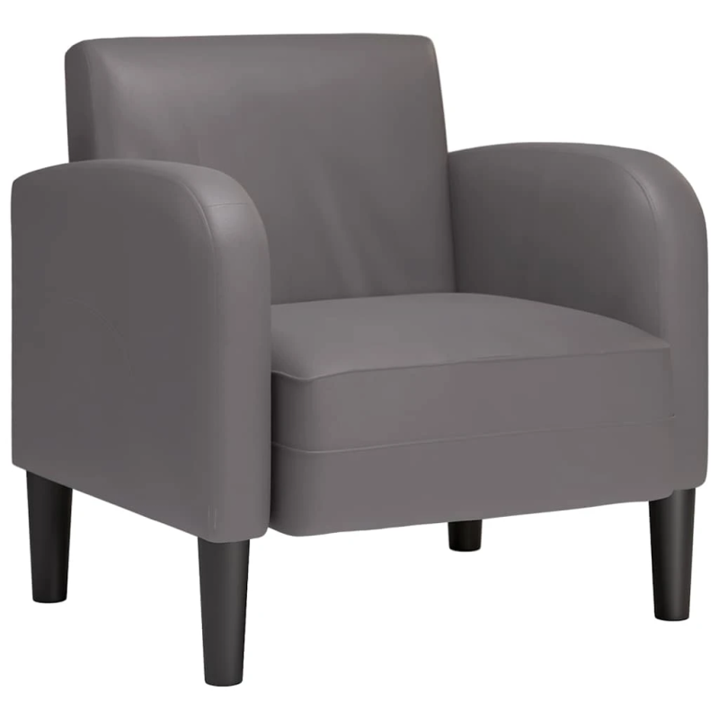 vidaXL dīvāna krēsls ar roku balstiem, pelēks, 54 cm, mākslīgā āda