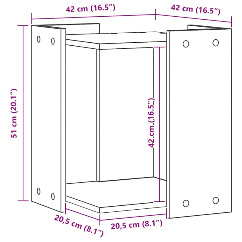 vidaXL Kaķu pakaišu kastes korpuss 42x42x51 cm inženierijas koks