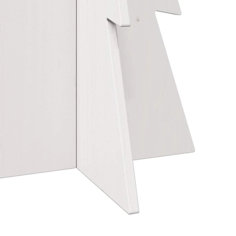 vidaXL koka Ziemassvētku eglīte, balta, 112 cm, priedes masīvkoks