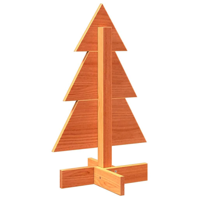 vidaXL koka Ziemassvētku eglīte, vaska brūna, 60 cm, priedes masīvkoks