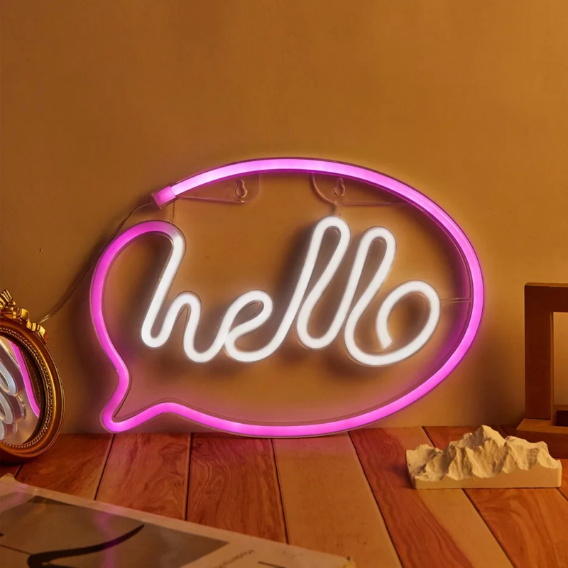Manta SNL08PKT Style Neon Lights HELLO Pink-White