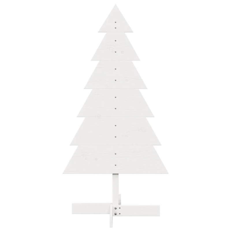 vidaXL koka Ziemassvētku eglīte, balta, 120 cm, priedes masīvkoks