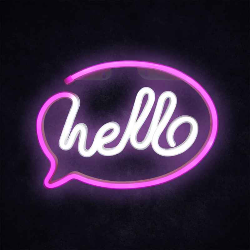 Manta SNL08PKT Style Neon Lights HELLO Pink-White