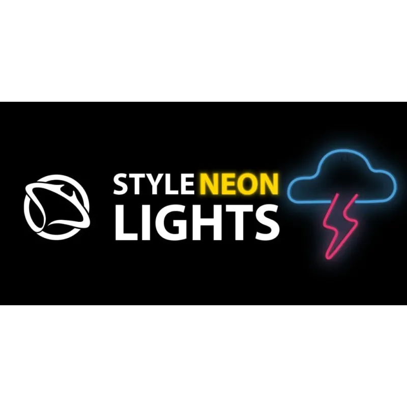 Manta SNL71BL Style Neon Lights CLOUD WITH LIGHTNING Blue-Pink