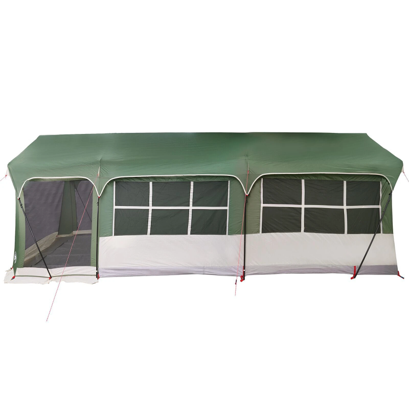 vidaXL Ģimenes telts Zaļš un balts 620 x 322 x 240 cm Poliesters