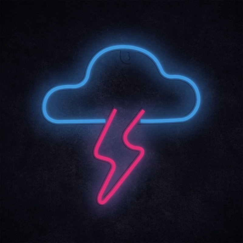 Manta SNL71BL Style Neon Lights CLOUD WITH LIGHTNING Blue-Pink