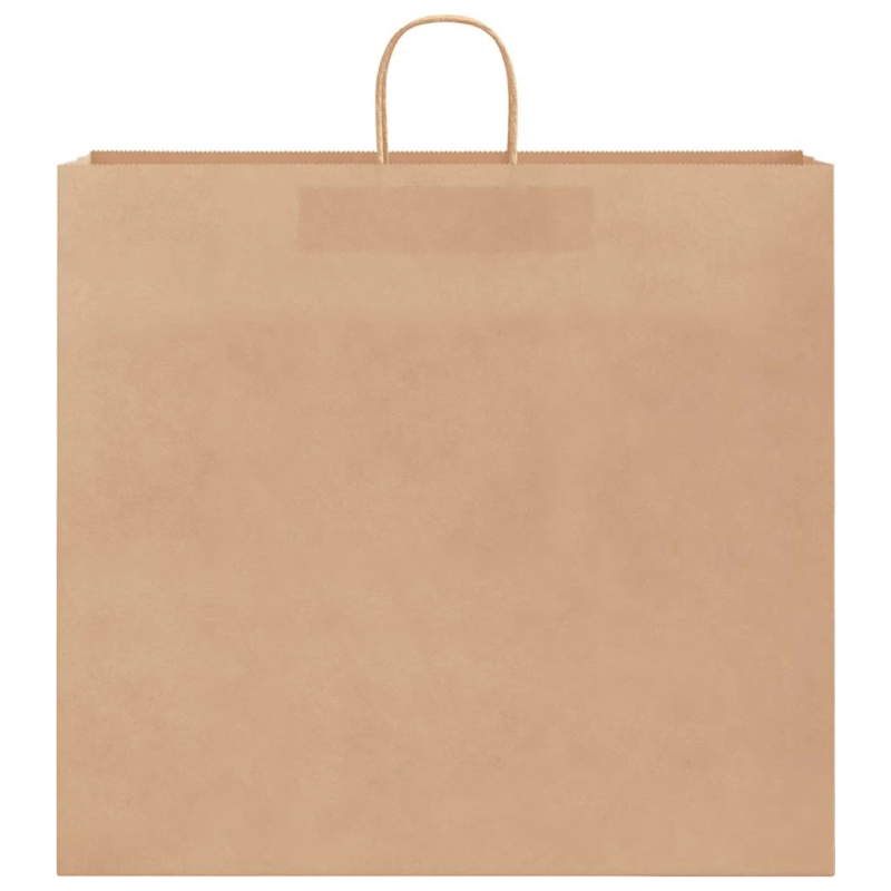 vidaXL papīra maisiņi 250 gab. ar rokturiem, brūni, 54x15x49 cm