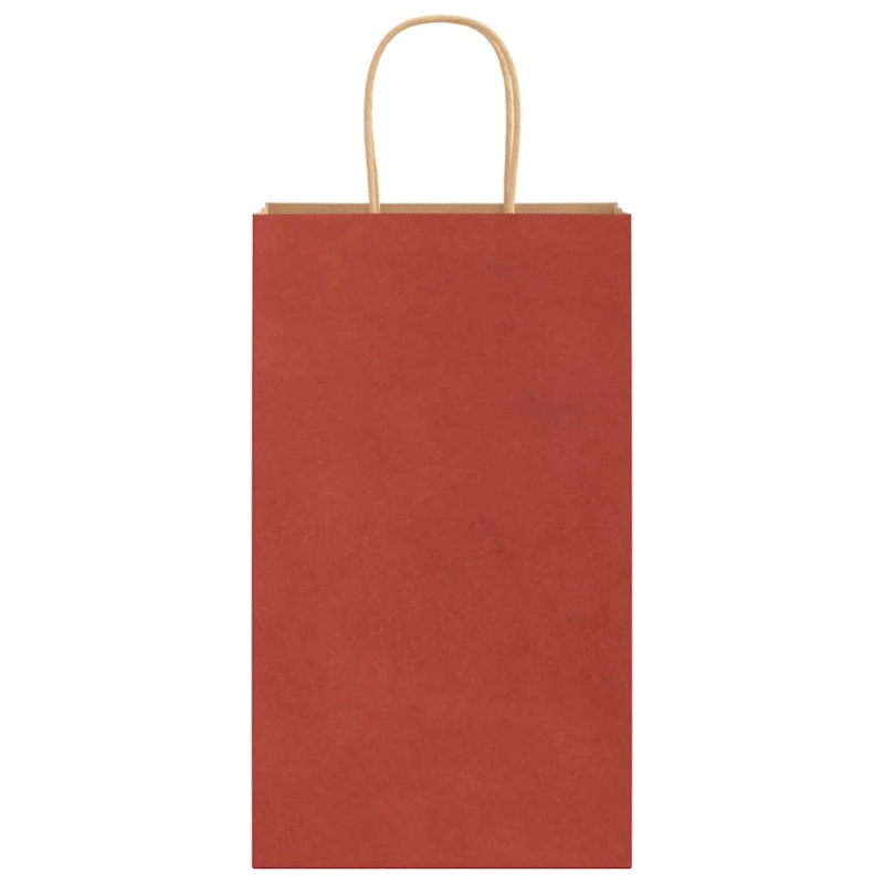 vidaXL papīra maisiņi 250 gab. ar rokturiem, sarkani, 21x11x36 cm