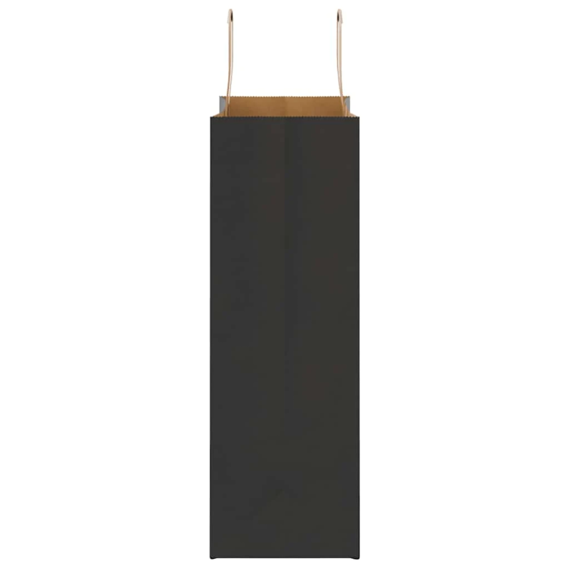 vidaXL papīra maisiņi 250 gab. ar rokturiem, melni, 26x12x35 cm