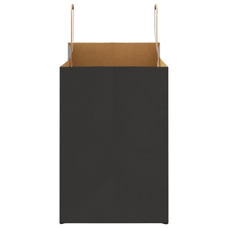 vidaXL papīra maisiņi 250 gab. ar rokturiem, melni, 32x17x25 cm