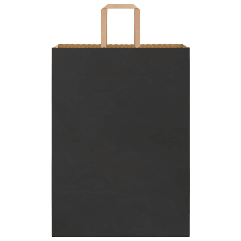 vidaXL papīra maisiņi 250 gab. ar rokturiem, melni, 32x17x44 cm