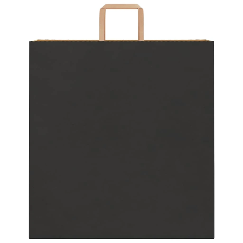 vidaXL papīra maisiņi 250 gab. ar rokturiem, melni, 45x17x48 cm