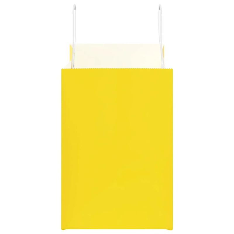 vidaXL papīra maisiņi 250 gab. ar rokturiem, dzelteni, 32x17x25 cm