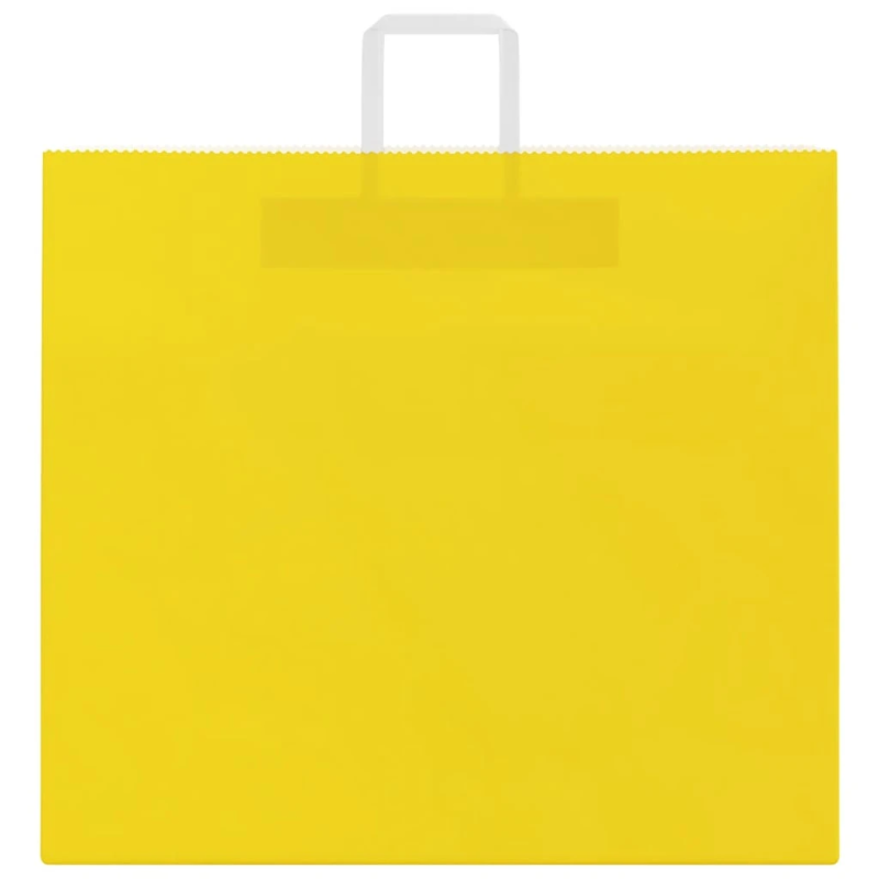vidaXL papīra maisiņi 250 gab. ar rokturiem, dzelteni, 54x15x49 cm