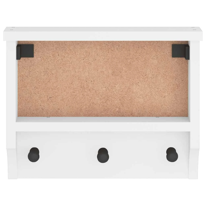 vidaXL sienas mēteļu pakaramais, SANDNES, balts, 45x12x35 cm, priede